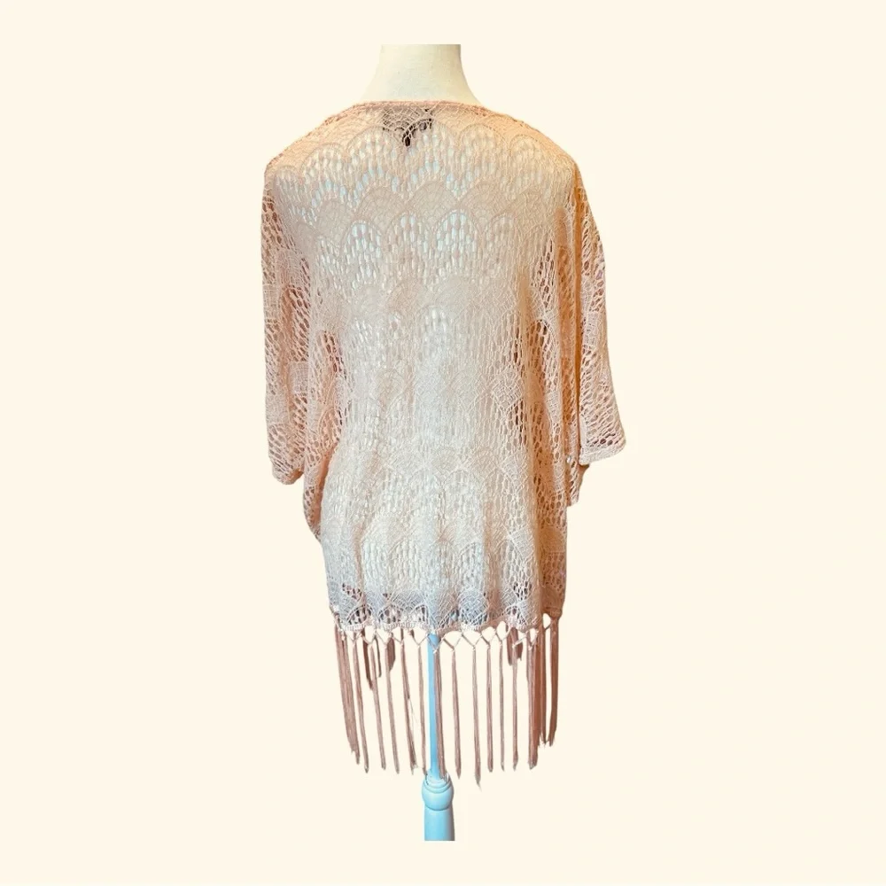 Active USA Pink Bohemian Fringe Cover-Up - Picture 4 of 7